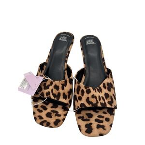 Wild‎ Fable Shoes Womens Size 6.5 Leopard Print Mavis Memory Foam Sandals New